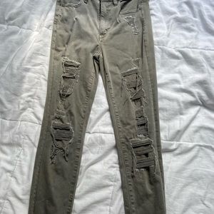 AE Super high rise green Jeggings